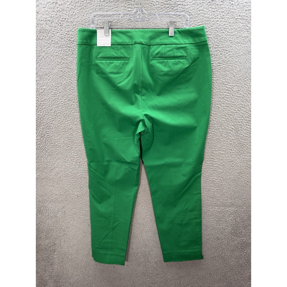Talbots Pants Womens 14 Petite Green Chatham Ankle Pant Side Zip Careerwear NEW